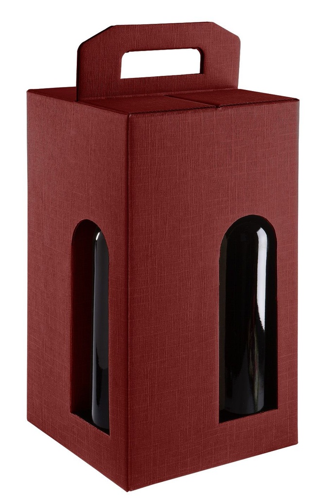 dárk.krabice stojatá červená 4 lahve