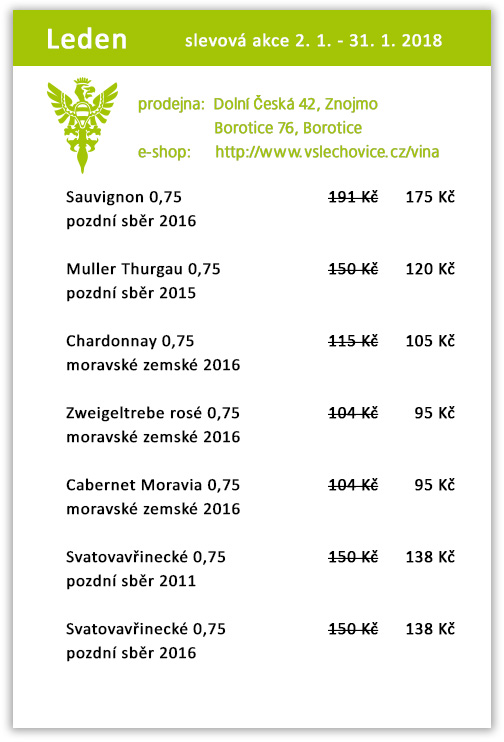 Lednové slevy - 2. 1. 2018 - 31. 1. 2018