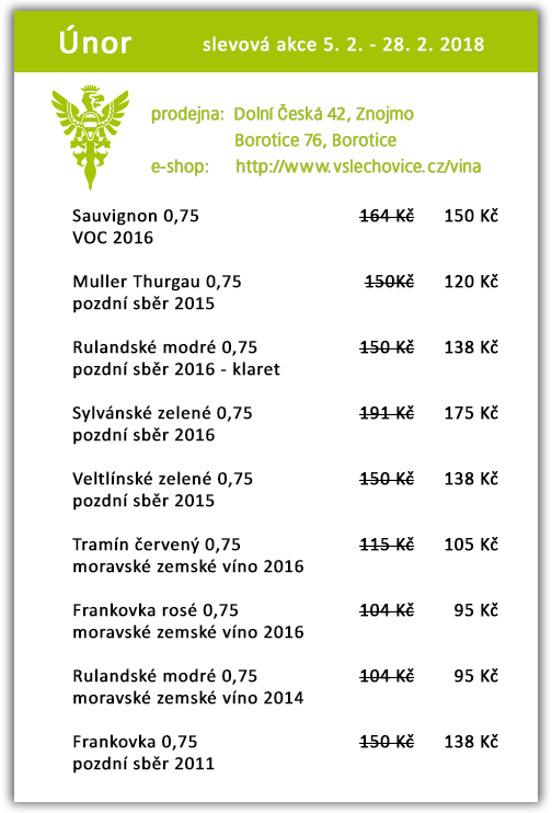 Únorové slevy - 5. 2. - 28. 2. 2018 