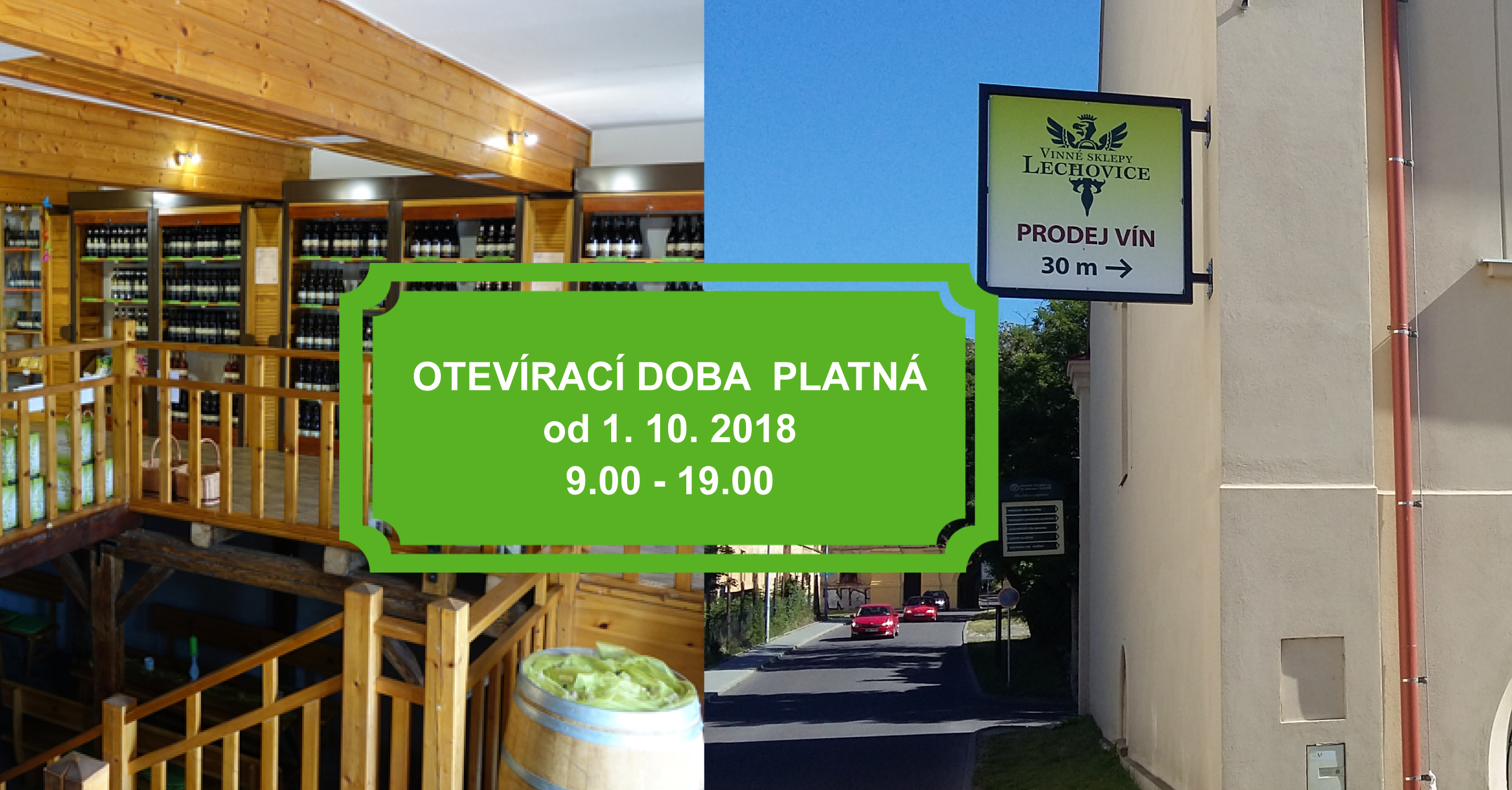 Prodejny Lechovice a Znojmo - OTEVÍRACÍ DOBA od 1.10.2018